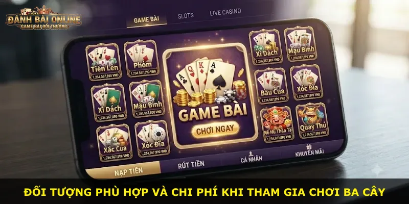 Đối tượng phù hợp và chi phí khi tham gia chơi ba cây