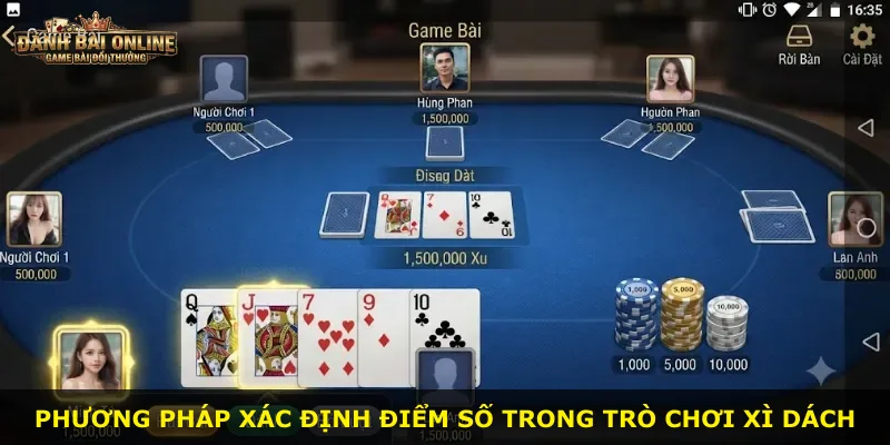 Phương pháp xác định điểm số trong trò chơi Xì Dách