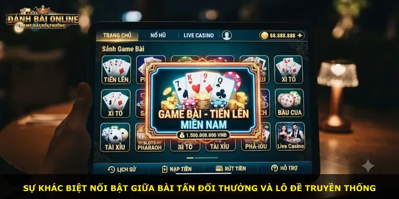 Sự khác biệt nổi bật giữa Bài Tấn Đổi Thưởng và lô đề truyền thống